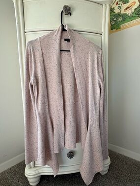 Light Pink Speckled Open-Front Women's Cardigan